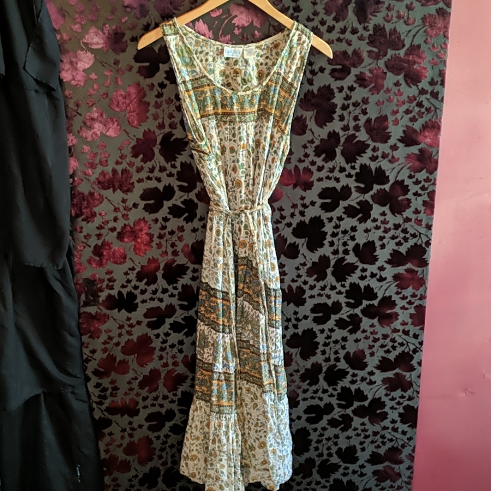 Vintage Cotton Floral Print Dress